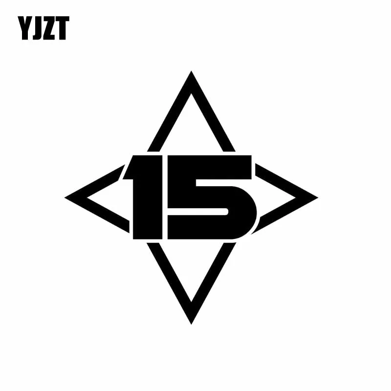 

YJZT 14CM*14CM Personality Number 15 Vinyl High-quality Car Sticker Decal Black/Silver Graphical C11-0818