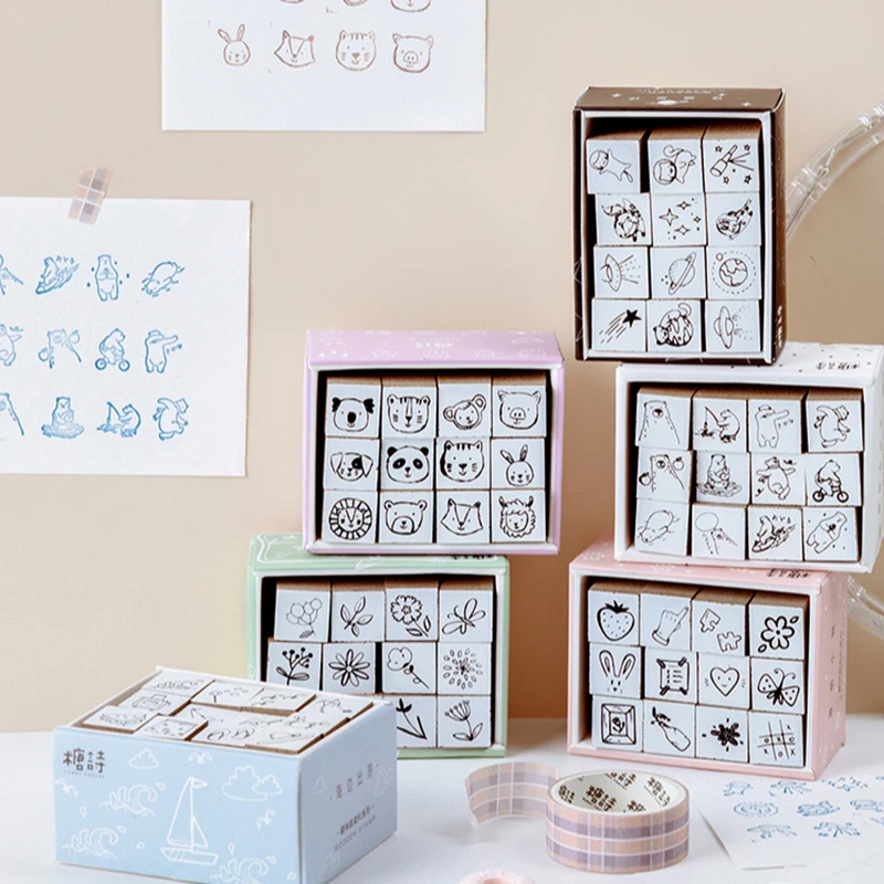 12 шт./компл. винтажные животные Цветы Путешествия штамп DIY деревянные резиновые штампы для scrapbooking канцелярские принадлежности Скрапбукинг Стандартный штамп