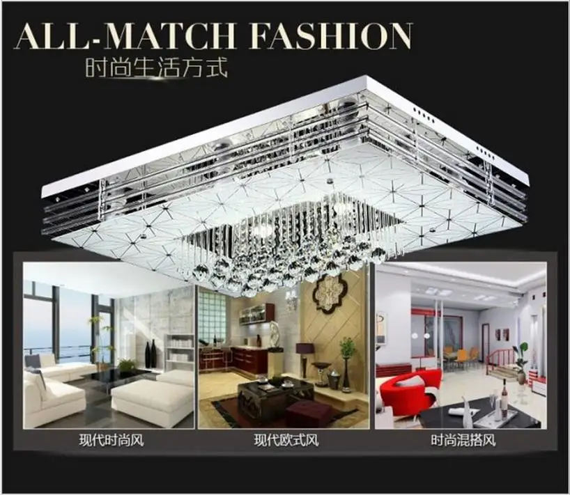 LED living room lighting rectangular crystal blue red modern simple ceiling lamp bedroom study low voltage | Лампы и освещение