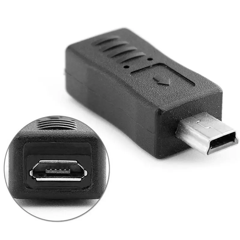 2018 1Pc Micro USB Female to Mini Male Adapter Charger Adaptor Converter Black Wholesale Cheaper |