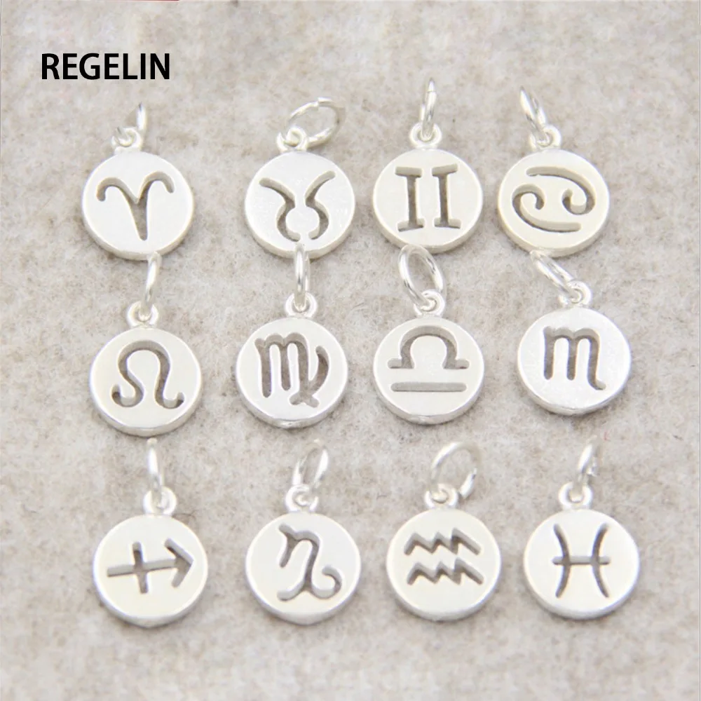 REGELIN 1/шт 925 серебряный двенадцать созвездий Подвески ювелирные браслеты и кулоны
