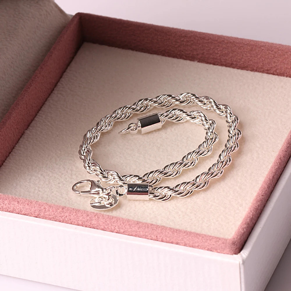 Fashion 925 Silver Jewelry 4MM New Women Bracelet Fits Charm Bracelets for | Украшения и аксессуары