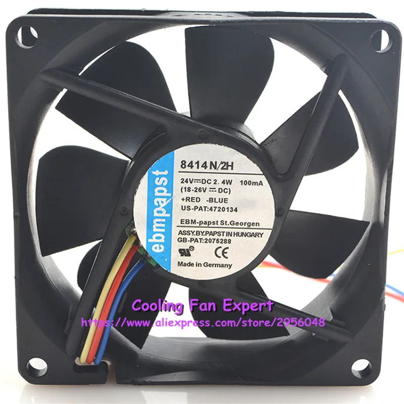 TYP 8414 N/2 H вентилятор охлаждения DC 24V 2 4 W 0.1A 8025 80*80*25 мм 8 см 3 провода|wire wire|wire 2wire fan |