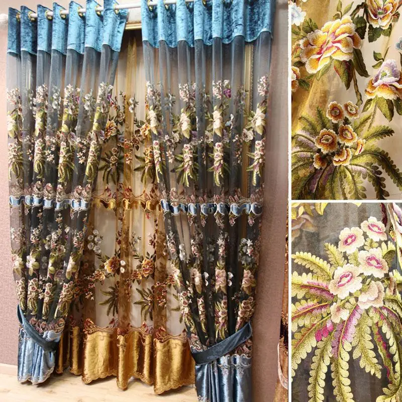 Drapery 3D s Flowers eyelet decoration Can be sheet curtain decorations have velvet valance rope &amp wall hook drapes curtains | Дом и сад