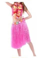 12sets 60CM 5PCS/set Plastic Fibers Women Grass Skirts Hawaiian Hula Skirt set cheerleaders costumes Ladies Dress Up