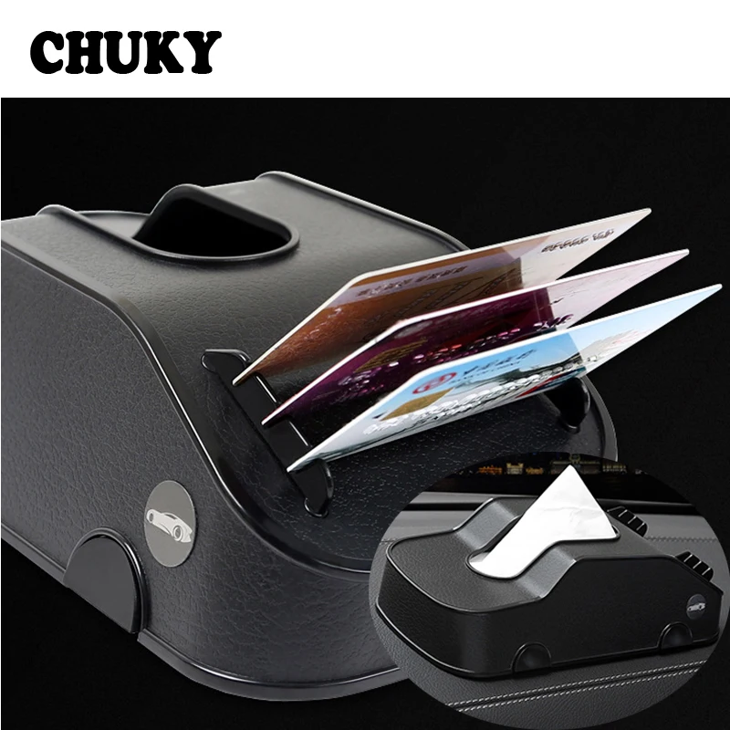 

Многофункциональная коробка для салфеток CHUKY для автомобиля, держатель для телефона, прищепка для карт, ящик для хранения для Jeep Renegade, Mercedes ...