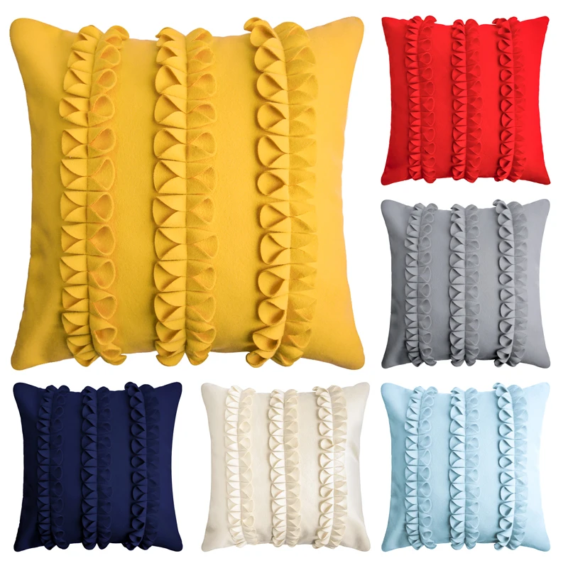 Шерстяной Чехол для подушки декоративный Роскошный чехол с бантом милый