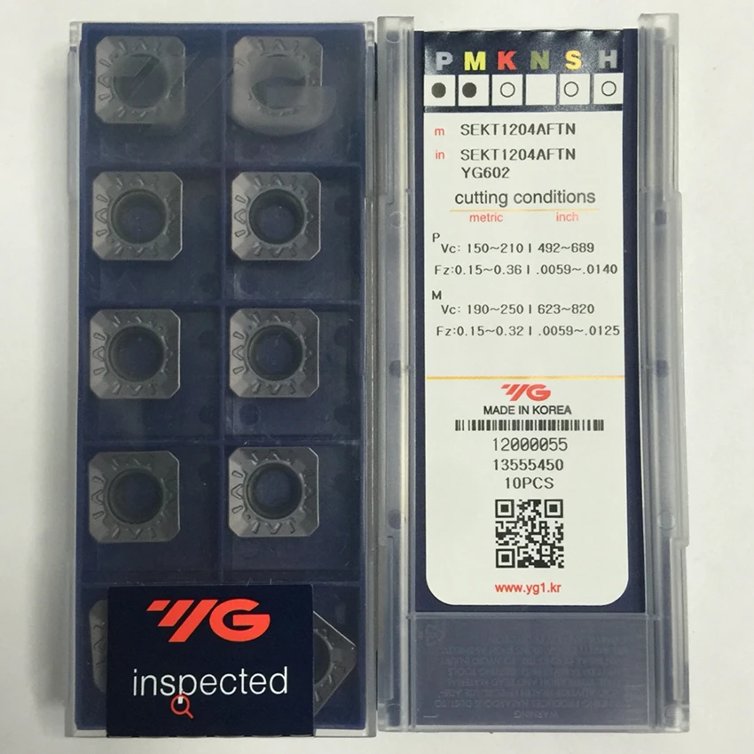 10 шт. SEKT12T3AGTN YG602/SEKT1204AFTN YG602/SEKT13T3AGTN YG602 Корея YG ЧПУ карбидные режущие пластины для