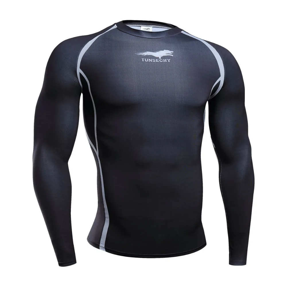 Cycling shirt New Arrival Compression Shirts Bodybuilding Skin Tight Long Sleeves Quick Dry Clothings Colorquick Bodybuild C | Спорт и