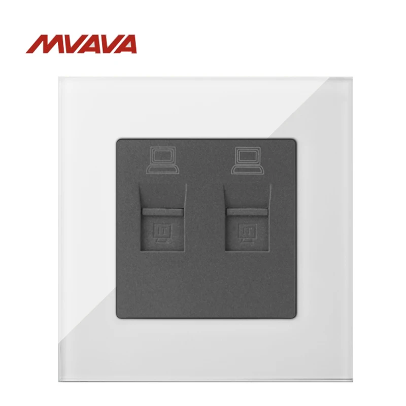 MVAVA двойной ПК настенная розетка для передачи данных RJ45 Интернет компьютер
