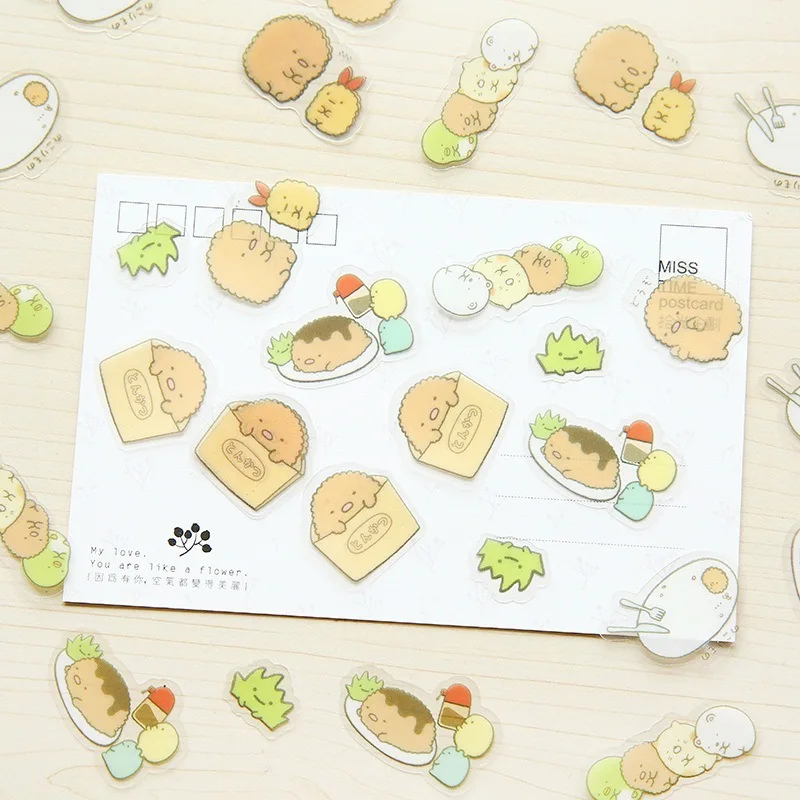 50 шт./лот Kawaii прозрачные ПВХ наклейки s Скрапбукинг DIY декоративные наклейки на дневник Кот медведь фотоальбом для детей канцелярские принадлежности
