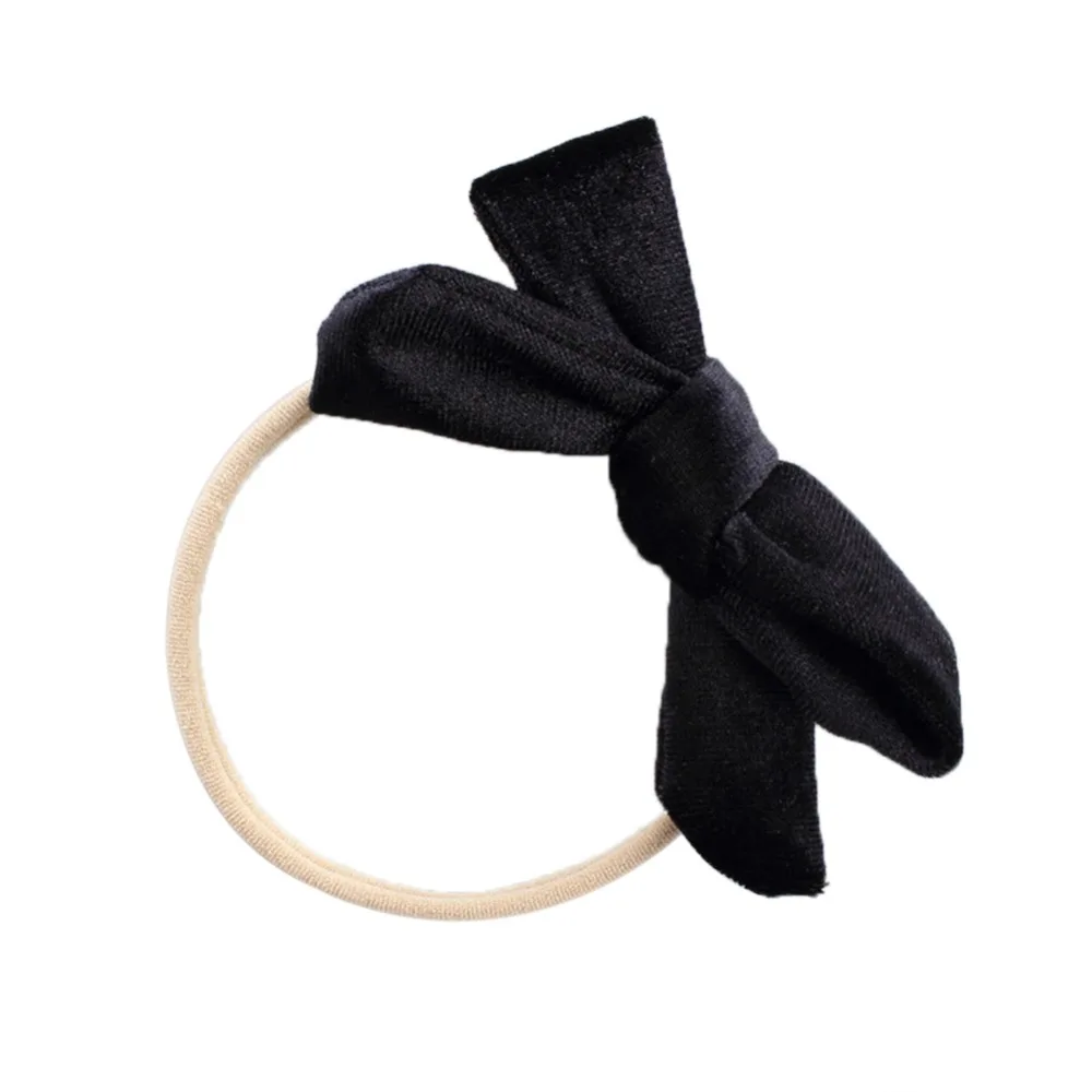 13pcs/lot Velvet Ribbon Bow Baby Headband Nylon Knotted Bows Hair Band for Infants Photography Props 13 Colors JFNY078 | Детская одежда