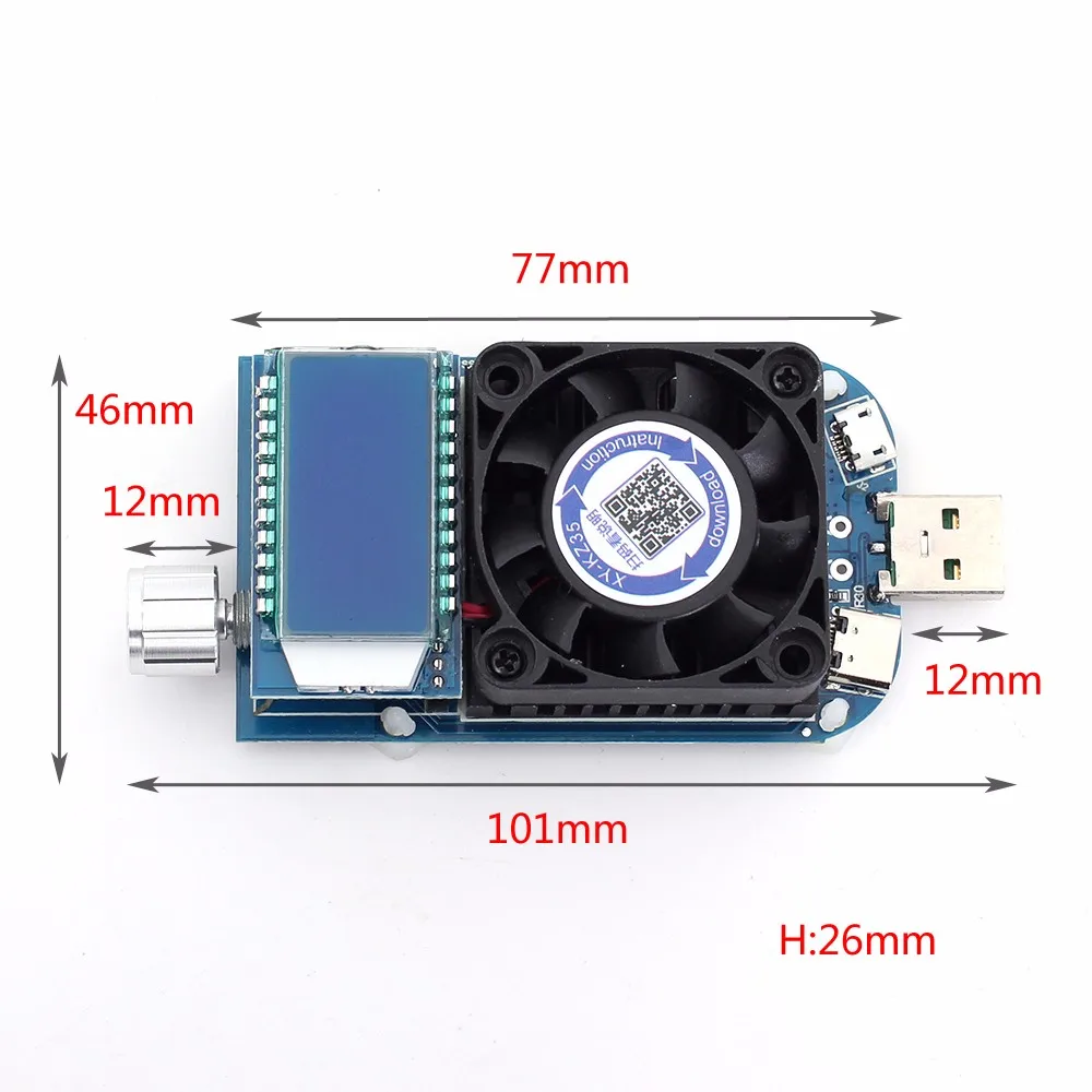Электронный тестер нагрузки постоянного тока 35 Вт 5А Регулируемый USB Интеллектуальная защита старение резистор разрядник Напряжение Ток мощность Батарея