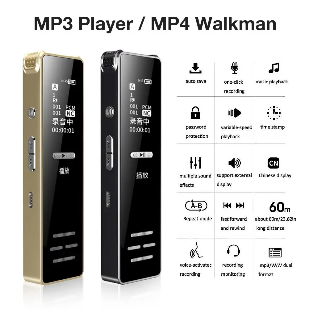 MP3 плеер портативный музыкальный с 1 дюймовым экраном мини Спорт Бег Поддержка TF