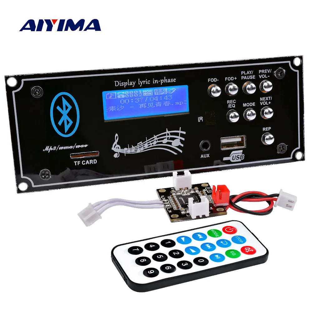 Аудио декодер AIYIMA 2 1 Bluetooth плата USB Aux mp3-плеер аудио модуль с усилителями PAM861 15Wx2