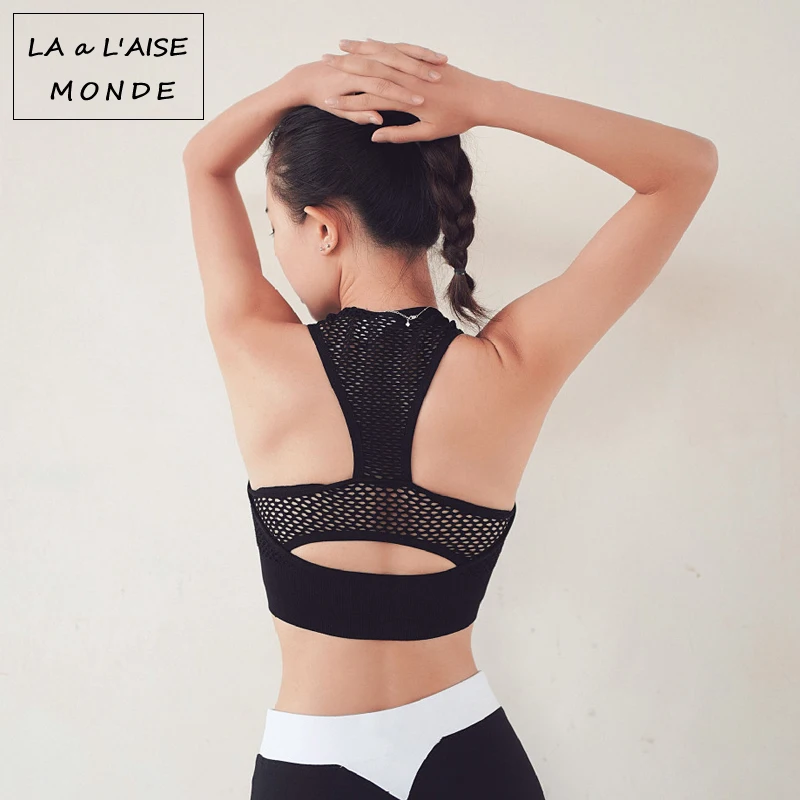 Fitness Breathable Yoga Bra Gym Clothing Top Women High Elastic Sports Quick Drying Sport Underwear Running Vest Tank Tops | Спорт и