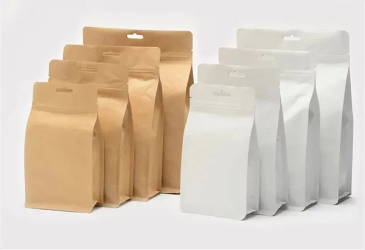 Кофейные зерна/пакет для упаковки порошка посылка бобы бумага 20x29 см + 9 белый цвет