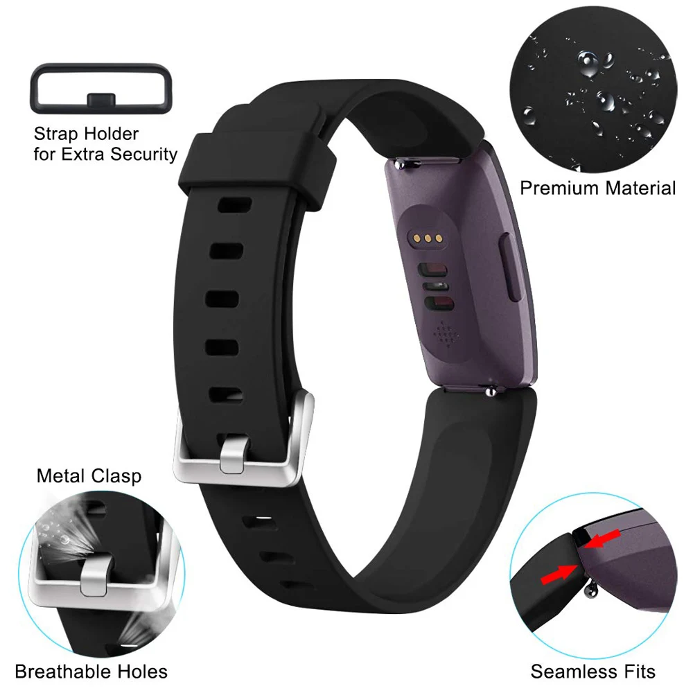 2019 черный ремешок для фитнес браслета Fitbit Inspire HR смарт часов / HR|Смарт-аксессуары| |