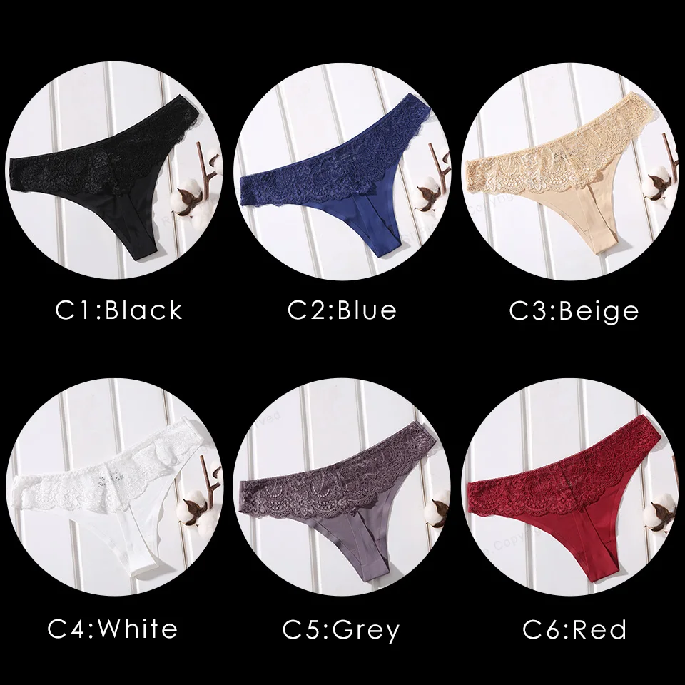 3 шт. ROSI трусики танга женские трусы кружевные бесшовные сексуальный прозрачный