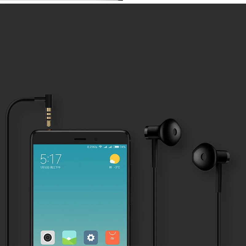 Оригинальные наушники Xiaomi с двойным драйвером полувкладыши динамический