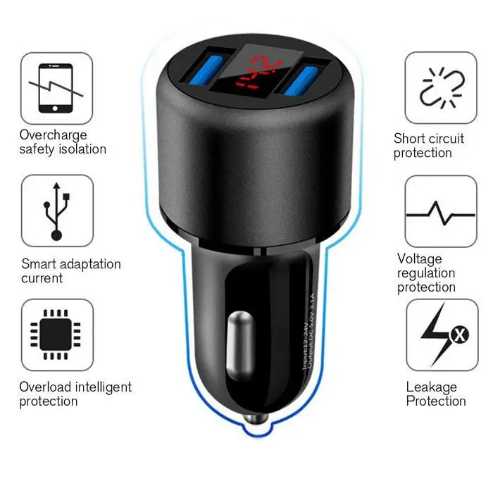 3.1A 5 V двойной зарядное устройство USB прикуриватель авто быстрая зарядка