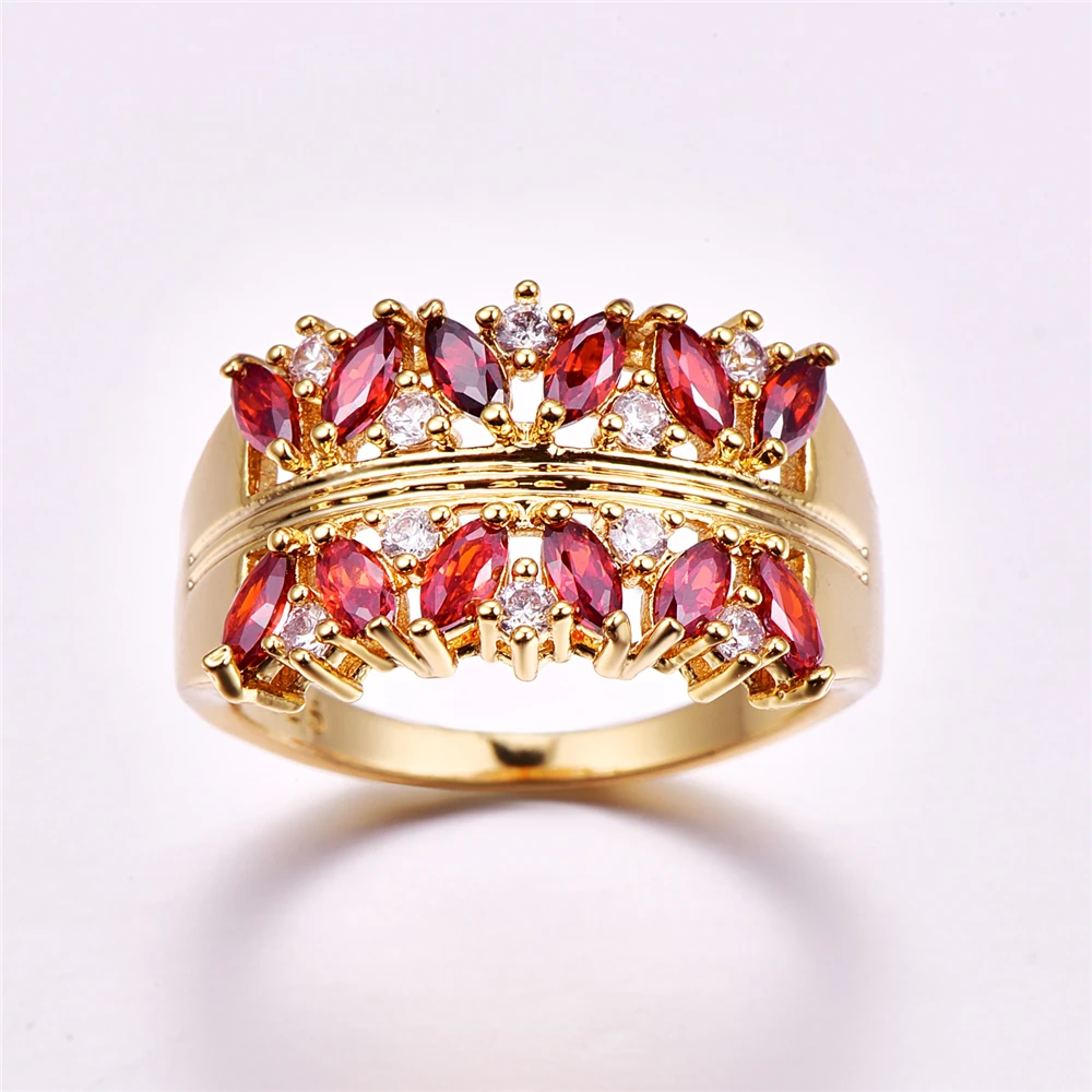 Кольцо Marquise Cut из серебра 925 пробы фиолетовое красное белое золотое размер 6 7 8 9