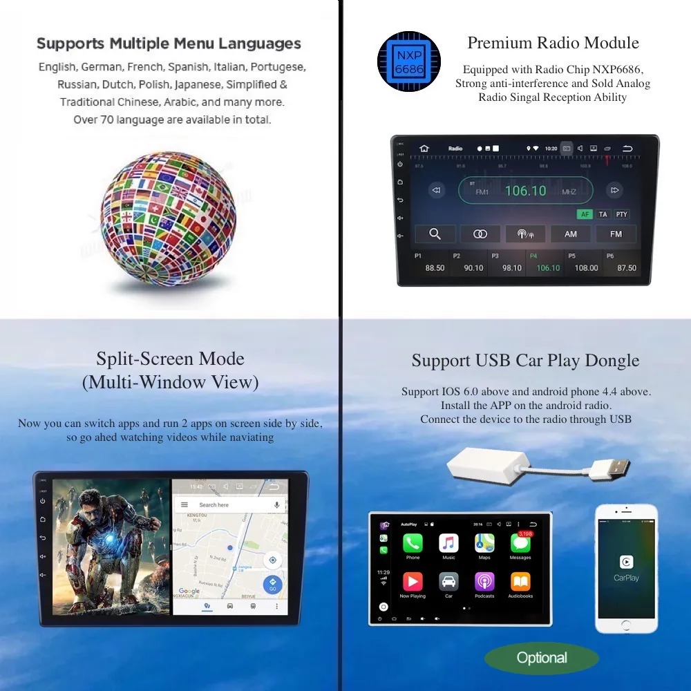 Автомобильный мультимедийный плеер Android GPS навигатор для Toyota RAV4 РАДИО 2014 2018