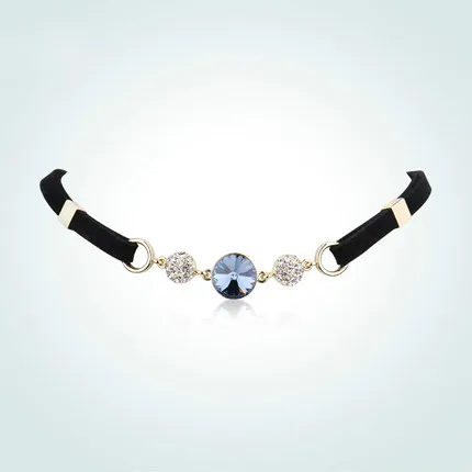 as picture WARME FARBEN для женщин ожерелье s кристалл от Swarovski Богемия ключица, ошейник Круглый Веревка цепи ювелирные изделия вечерние Collare - Цвет камня: as picture