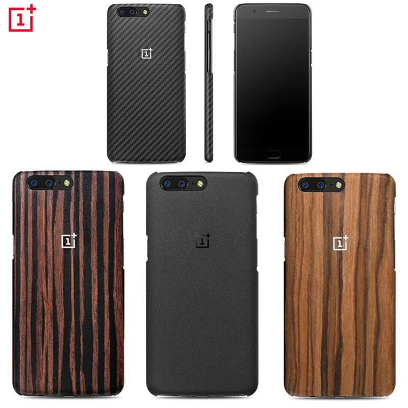 Оригинальный OnePlus 5 защитный чехол из песчаника эбенового дерева кевлар