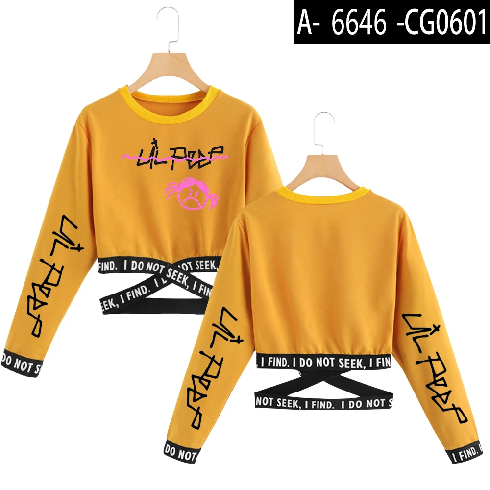 Lil Peep Новая мода принт harajuku удобный монолитный свитер высокого качества Женская толстовка Горячая Распродажа Пальто Толстовка - Цвет: yellow