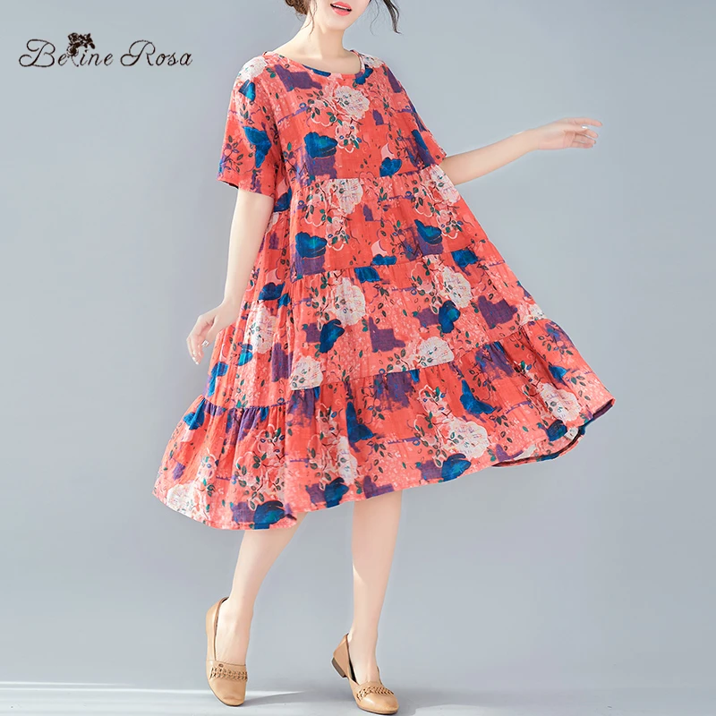 BelineRosa 2019 женская одежда на лето и весну большие размеры Свободные Платья с