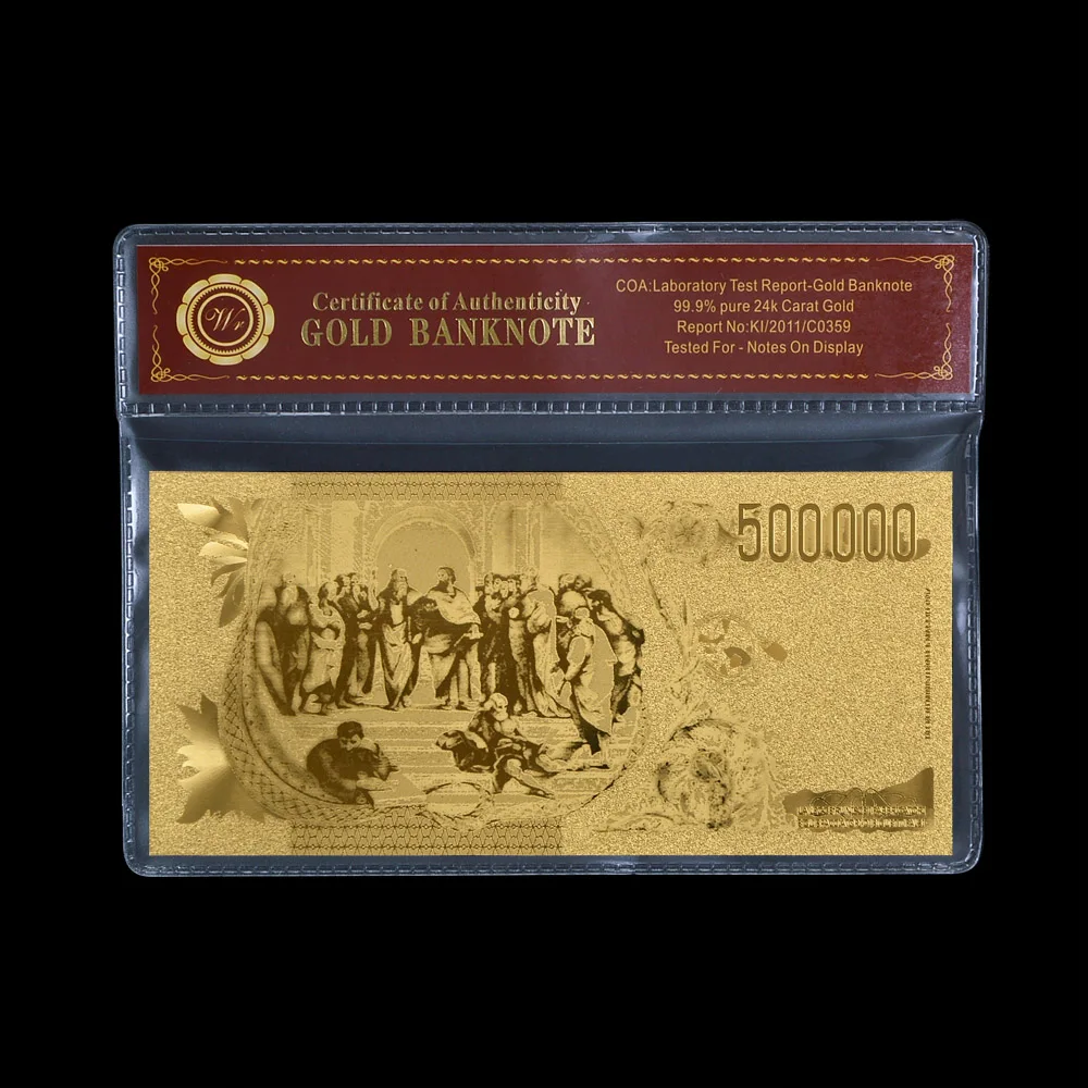 Швейцарская 24k позолоченная банкнота 1000 Швейцарский франк Золотая бумага деньги с пвх рамкой для домашнего декора и коллекции