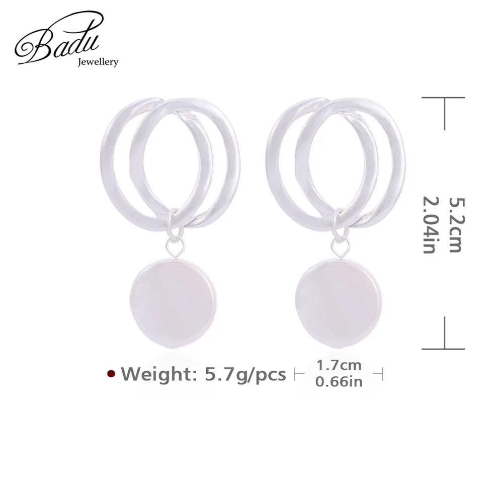 

Badu White Simulated Pearl Stud Earring Wedding Engagement Party Jewelry Double Circles Women Trendy Gift for Girls Wholesale