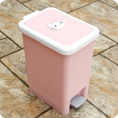 Hello kitty мусорный бак для ванной комнаты домашний автомобильный мусорный бак мусорные баки с крышкой ножной педали коробка для хранения мелочей офисная кухонная корзина эко - Цвет: B