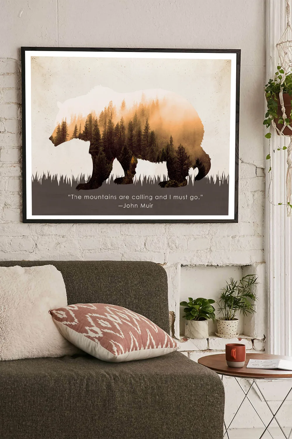 Оригинальный художественный Рисунок Медведь горный Холст Картина