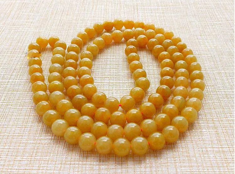 wonderful and expensive Grade A 100% Natural huanglongyu 108 jade beads necklace free shipping | Украшения и аксессуары
