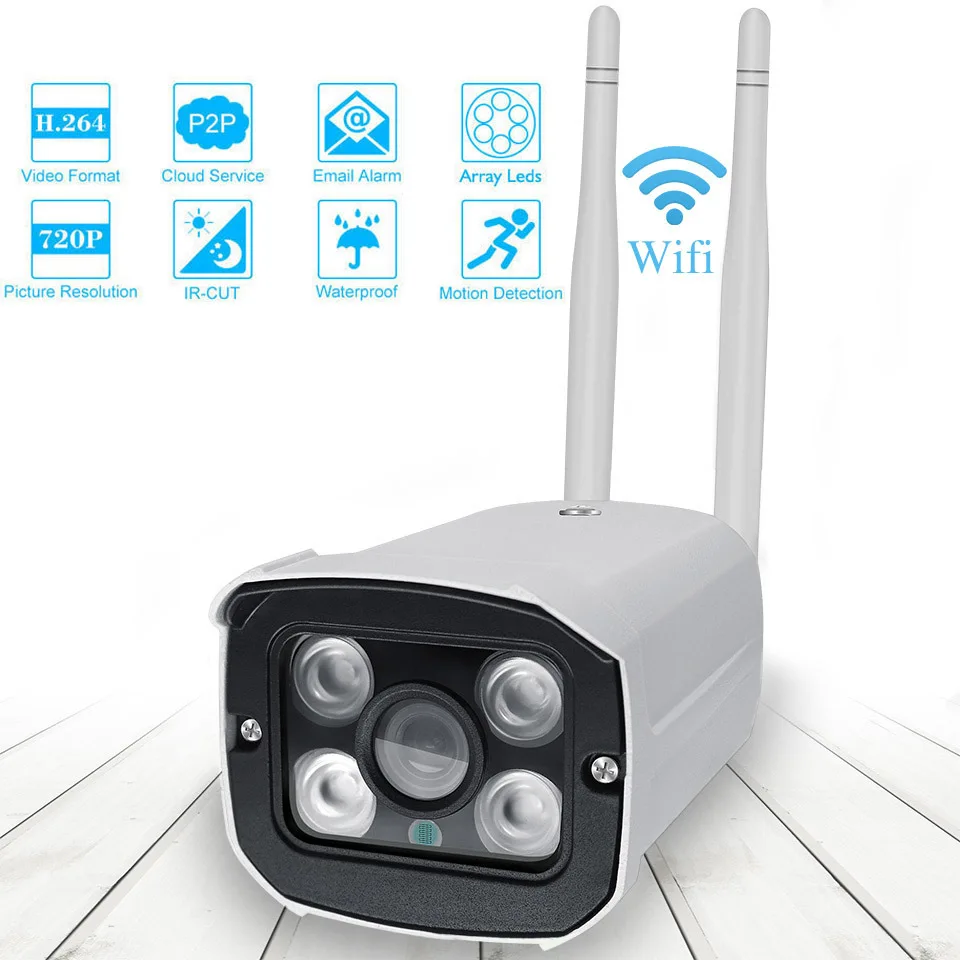 Наружная цилиндрическая IP камера видеонаблюдения 720P Wi Fi