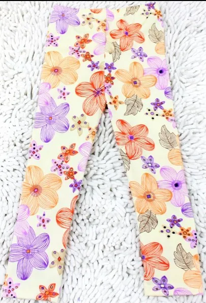 Light yellow skinny Детские леггинсы принт микрофибра леггинсы для девочек летние обтягивающие брюки с цветочным принтом Одежда для детей kd2 kd3 kd4 - Цвет: Light yellow skinny