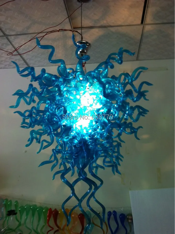 

Free Shipping Modern Cheap Pure Blue Blown Glass Modern Acrylic Chandelier