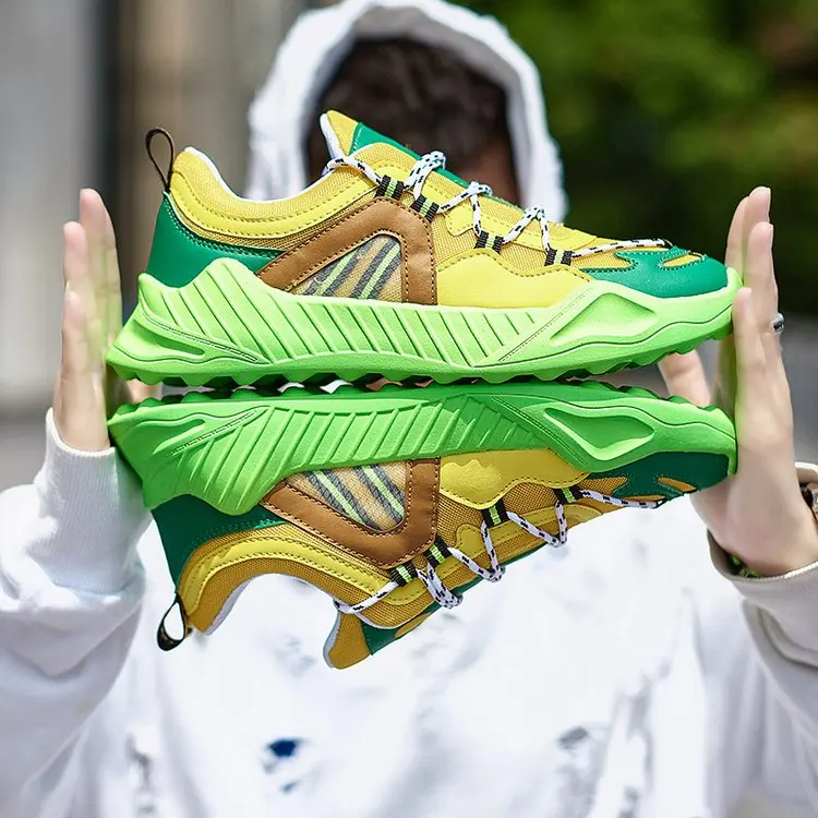 INS Hip Hop Street Summer Casual Mesh Shoes Men Chunky Sneakers Breathable Footwear Fashion Sneaker Joker Tenis Masculino