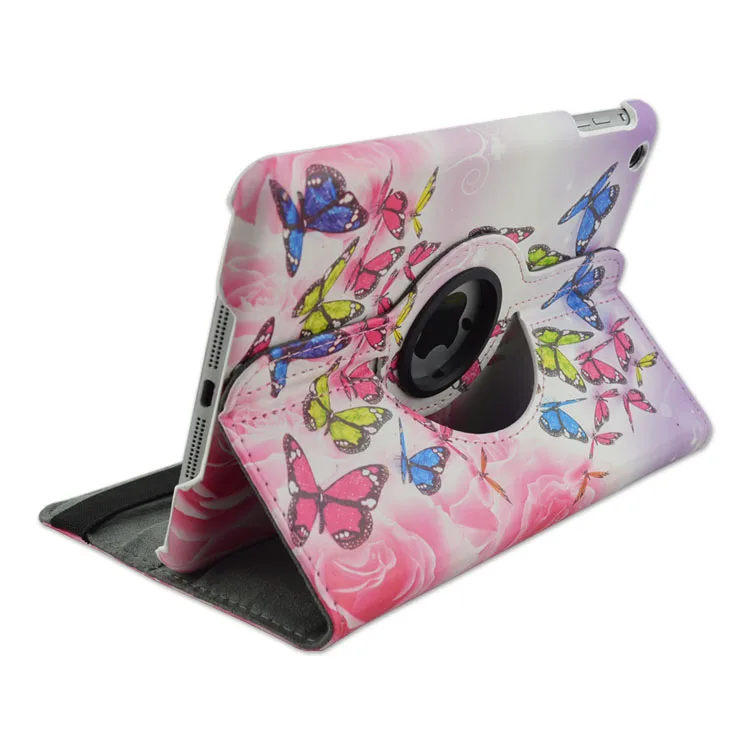 Складной чехол накладка из искусственной кожи с розовой бабочкой поддержка