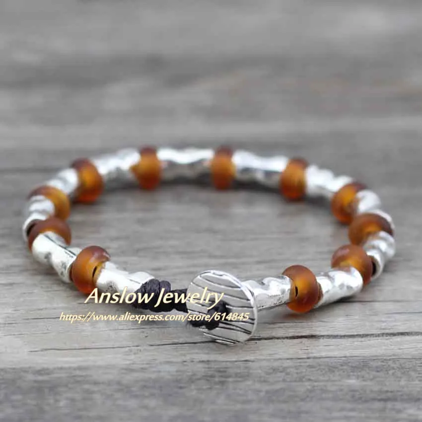 Anslow Модные ювелирные изделия дизайн Bijoux Шарм Веревка бусины браслеты для женщин Женский Мужской LOW0444LB