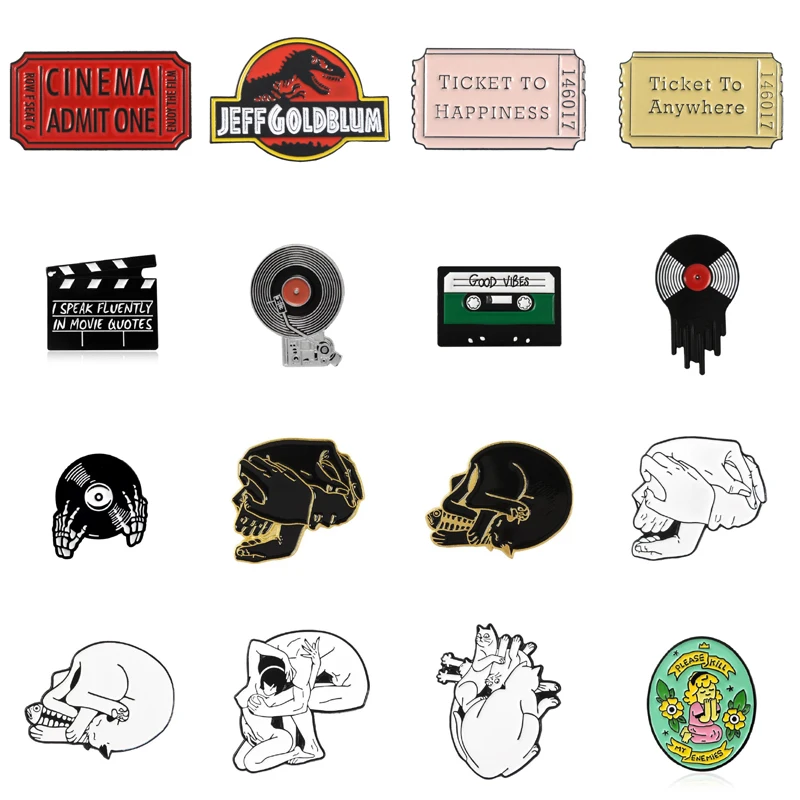 Эмалированная брошь в виде мультяшного животного динозавра каркаса билета из