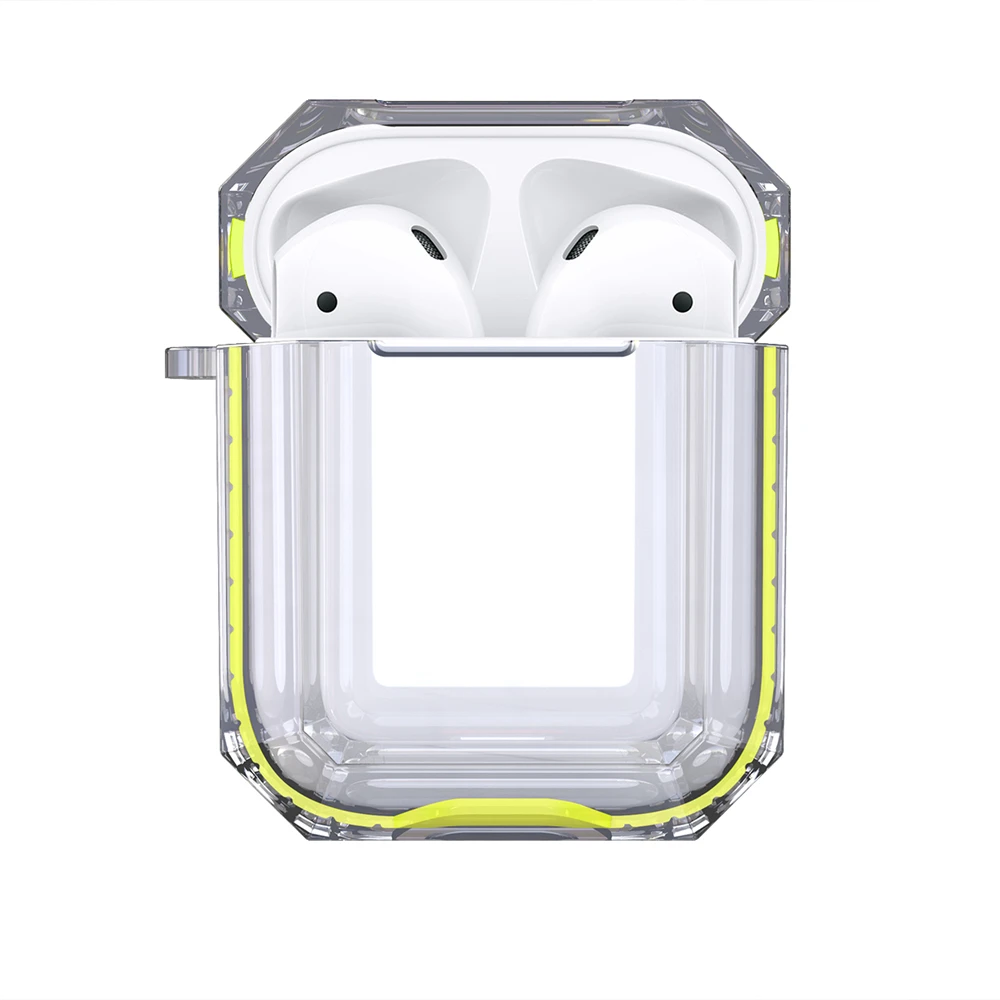 Для Airpods чехол из прозрачного силикона роскошный двойной цветной наушник защитный чехол для Air Pods чехол