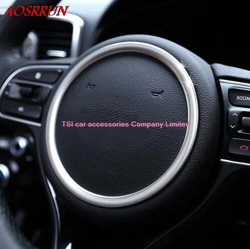 Автомобильный стиль, панель рулевого колеса, хромированная внутренняя отделка, накладка, литьевая рамка, кольцо, рамка, значок, Стайлинг для KIA OPTIMA, интерьер