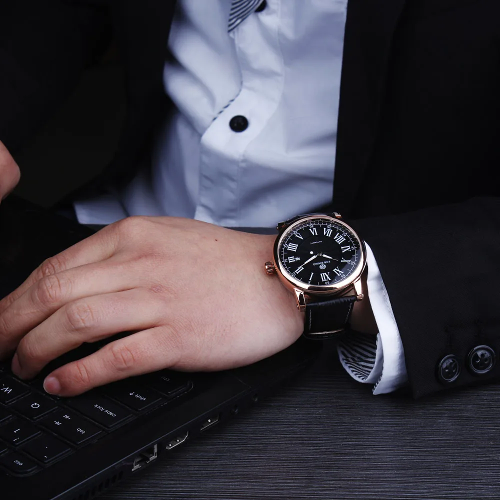 FORSINING Роскошные Мужские автоматические часы классические мужские s Авто Дата