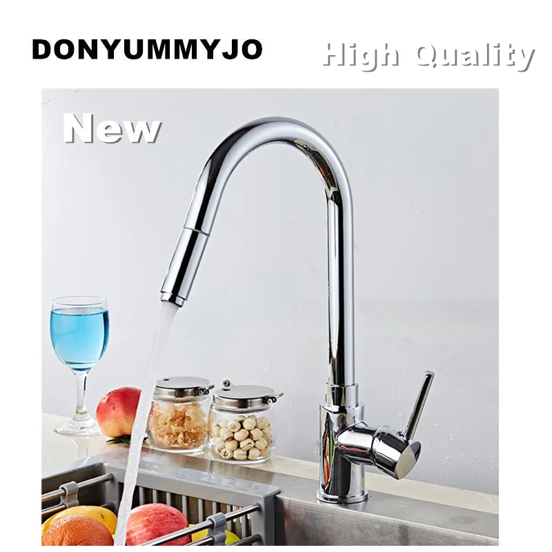 

DONYUMMYJO New Design High Quality 360 rotating faucet chrome silver swivel kitchen sink Mixer tap kitchen faucet
