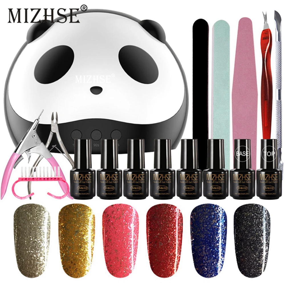 MIZHSE Nail Art Pro DIY полный набор гелевых лаков основа и топ УФ гель для ногтей сушилка 36