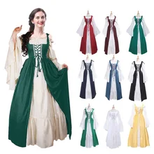 Plus size Vintage Medieval Long Dresses Renaissance Victorian Gothic Dress  Maxi ball gown Female Vestido party Costume S-5XL