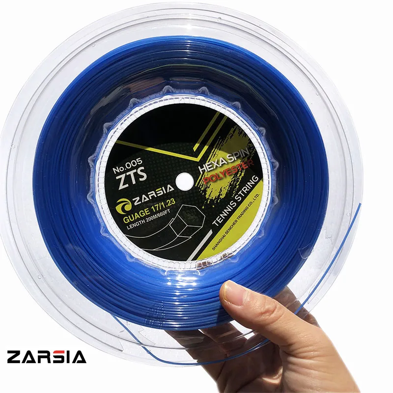1 Катушка 200 м, настоящая фирма, шестигранная теннисная струнная катушка, теннисная струна, Сделано в Тайване, полиэфирные струны с шестигранной спинкой - Цвет: Синий